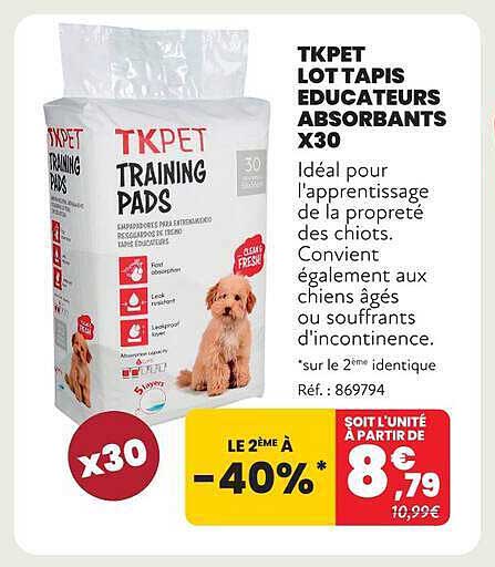 TKPET LOTT TAPIS EDUCATURS ABSORBANTS X30