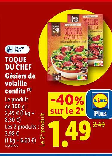 TOQUE DU CHEF Gésiers de volaille confits
