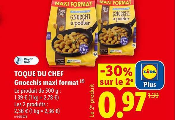 TOQUE DU CHEF Gnocchis maxi format