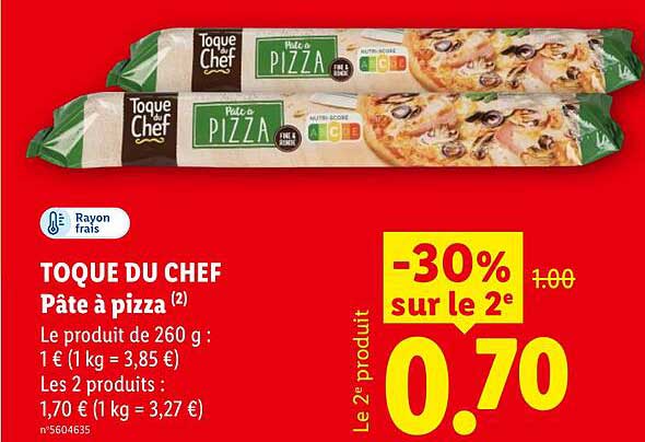 TOQUE DU CHEF Pâte à pizza