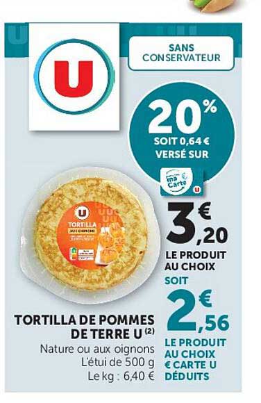 TORTILLA DE POMMES DE TERRE U