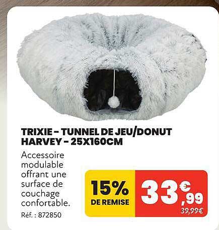 TRIXIE - TUNNEL DE JEU/DONUT HARVEY - 25X160CM