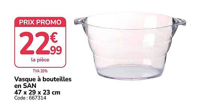 Vasque à bouteilles en SAN 47 x 29 x 23 cm