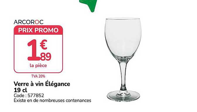 Verre à vin Élégance 19 cl