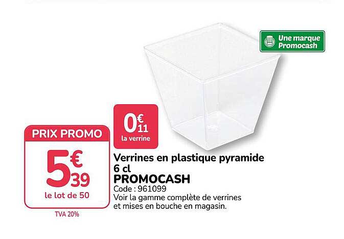Verrines en plastique pyramide 6 cl PROMOCASH