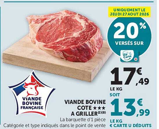 VIANDE BOVINE COTE *** A GRILLER (2) (B)