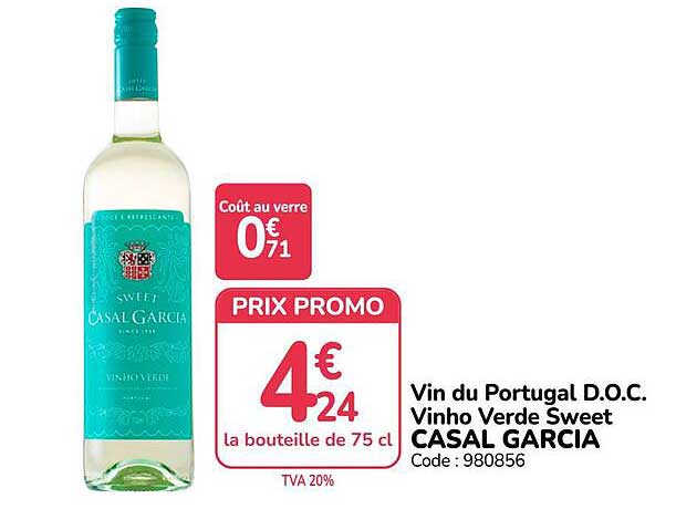 Vin du Portugal D.O.C. Vinho Verde Sweet CASAL GARCIA