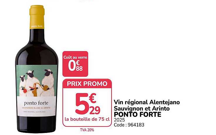Vin régional Alentejano Sauvignon et Arinto PONTO FORTE