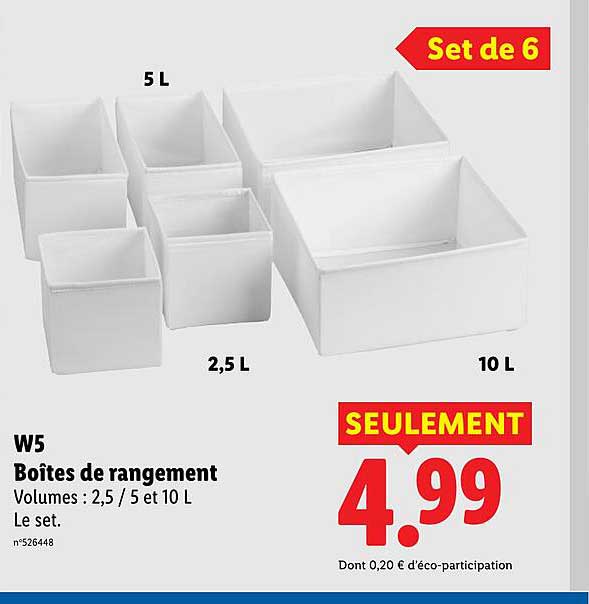 W5 Boîtes de rangement
