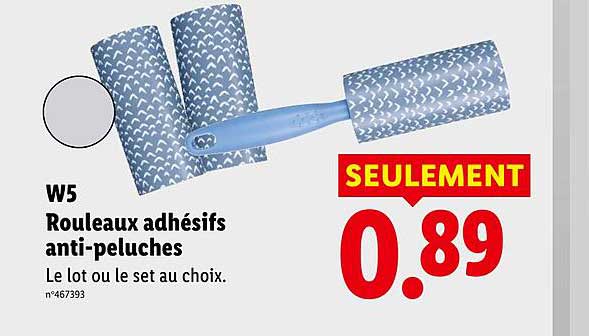 W5 Rouleaux adhésifs anti-peluches