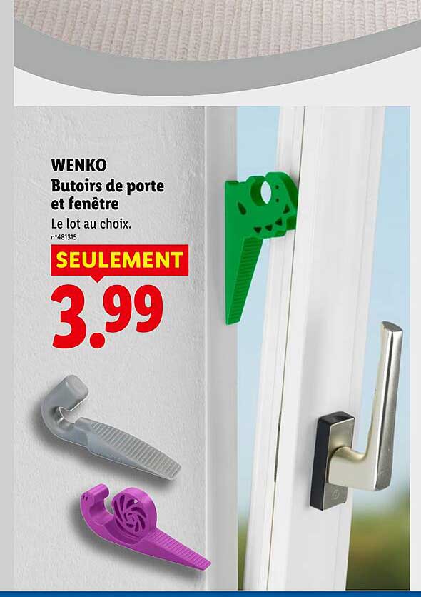 WENKO Butoirs de porte et fenêtre Le lot au choix.
