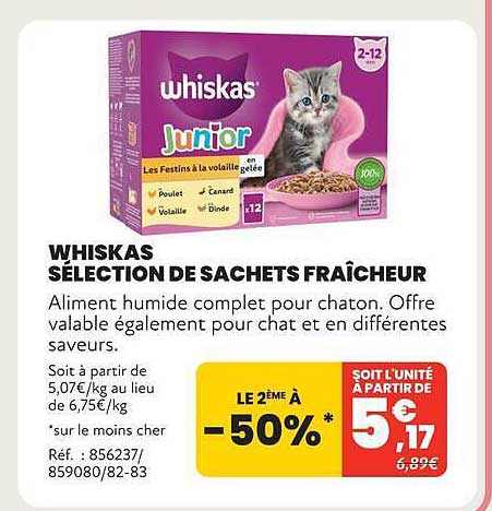 WHISKAS SÉLECTION DE SACHETS FRAÎCHEUR