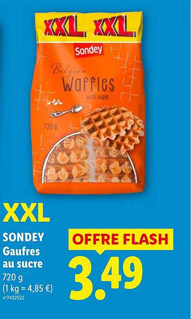 XXL SONDEY Gaufres au sucre 720 g (1 kg = 4,85 €)