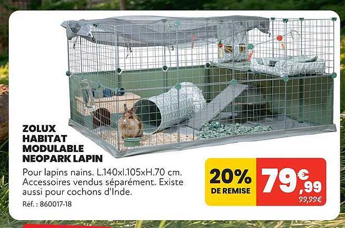 ZOLUX HABITAT MODULABLE NEOPARK LAPIN