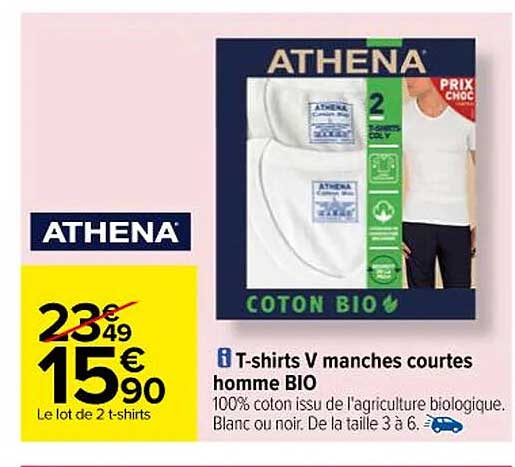 T-shirts V manches courtes homme BIO
