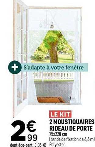 2 MOUSTIQUAIRES RIDEAU DE PORTE
