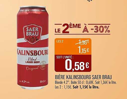 Bière Kalinsbourg Saer Brau - Le 2ème à -30%