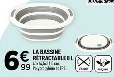 LA BASSINE RÉTRACTABLE 8 L