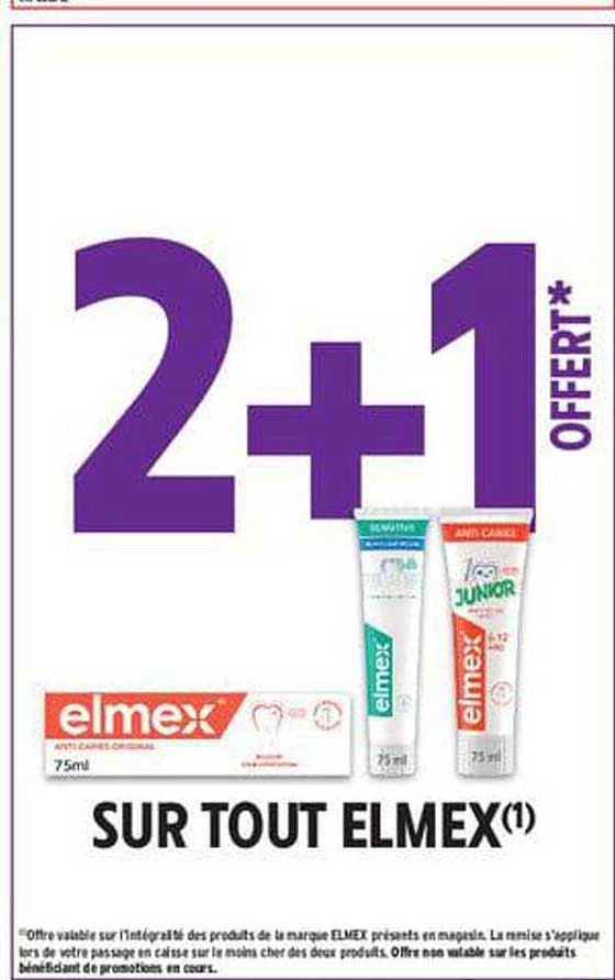 2+1 offert* SUR TOUT ELMEX(1)