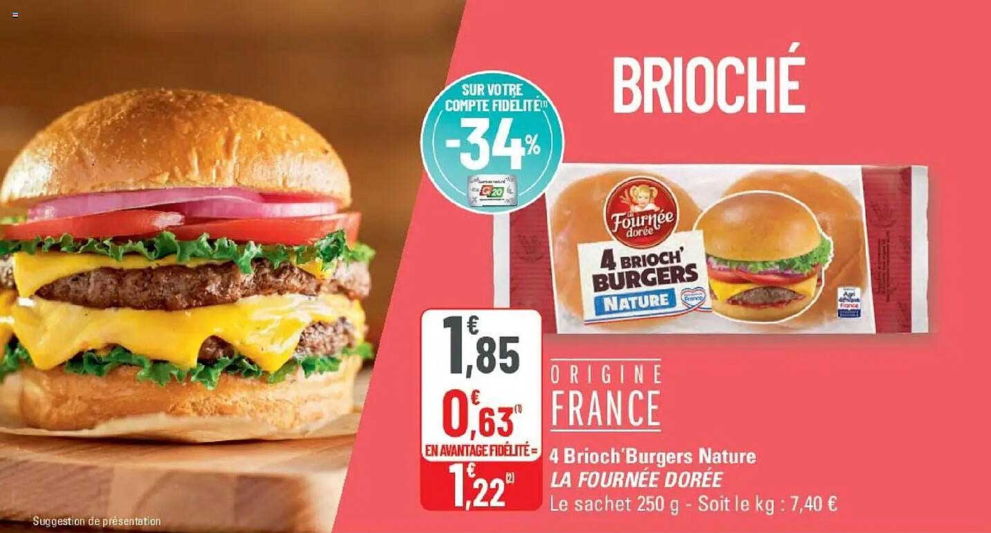 4 Brioch'Burgers Nature - LA FOURNÉE DORÉE