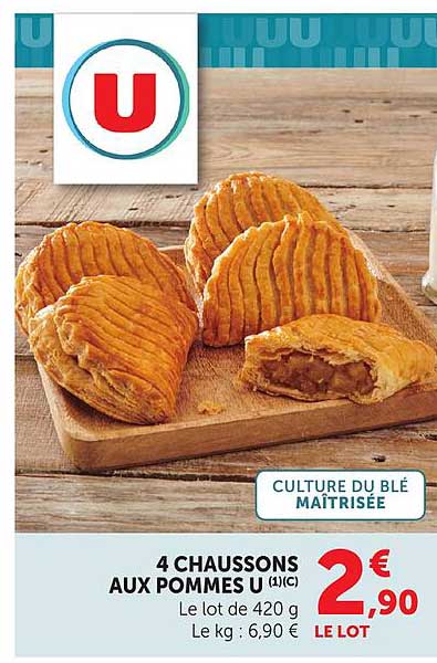 4 CHAUSSONS AUX POMMES U (1)(C)