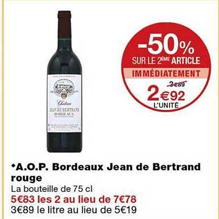 -50% SUR LE 2EME ARTICLE IMMÉDIATEMENT