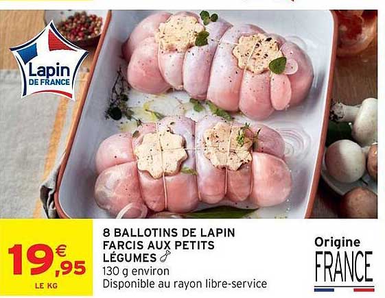 8 BALLONS DE LAPIN FARCIS AUX PETITS LÉGUMES