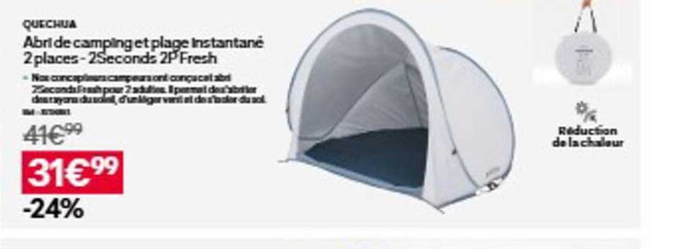 Abris de camping et place Instantané 2 places - 2 Seconds 2P Fresh