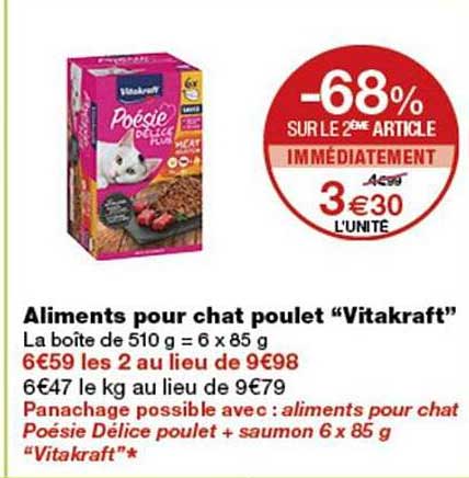 Aliments pour chat poulet “Vitakraft”