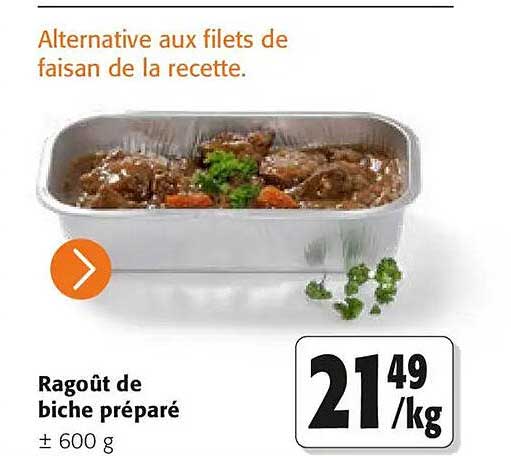 Alternative aux filets de faisan de la recette.