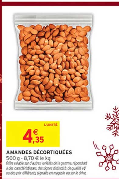 AMANDES DÉCORTIQUÉES