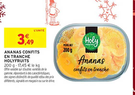 ANANAS CONFITS EN TRANCHE HOLYFRUITS