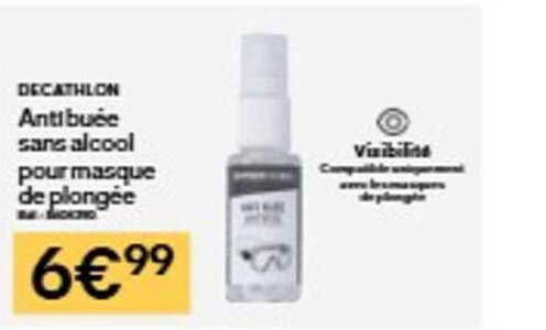 Anti buée sans alcool pour masque de plongée