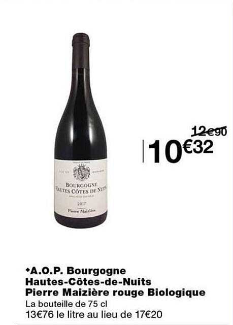 A.O.P. Bourgogne Hautes-Côtes-de-Nuits Pierre Maizière rouge Biologique