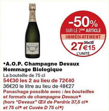 A.O.P. Champagne Devaux Hommage Biologique
