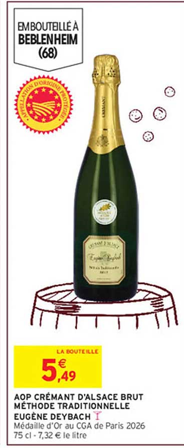 AOP CRÉMANT D'ALSACE BRUT MÉTHODE TRADITIONNELLE EUGÈNE DYBACH