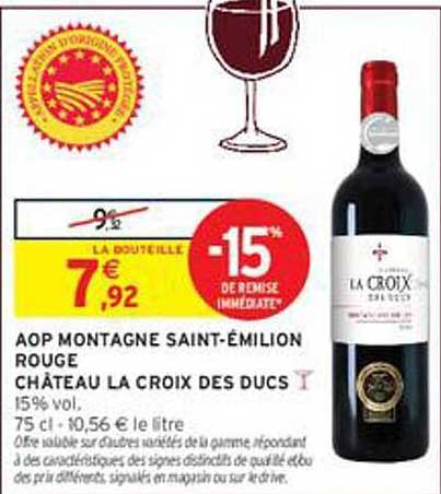 AOP MONTAGNE SAINT-ÉMILION ROUGE CHÂTEAU LA CROIX DES DUCS
