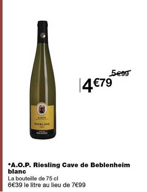 A.O.P. Riesling Cave de Beblenheim blanc