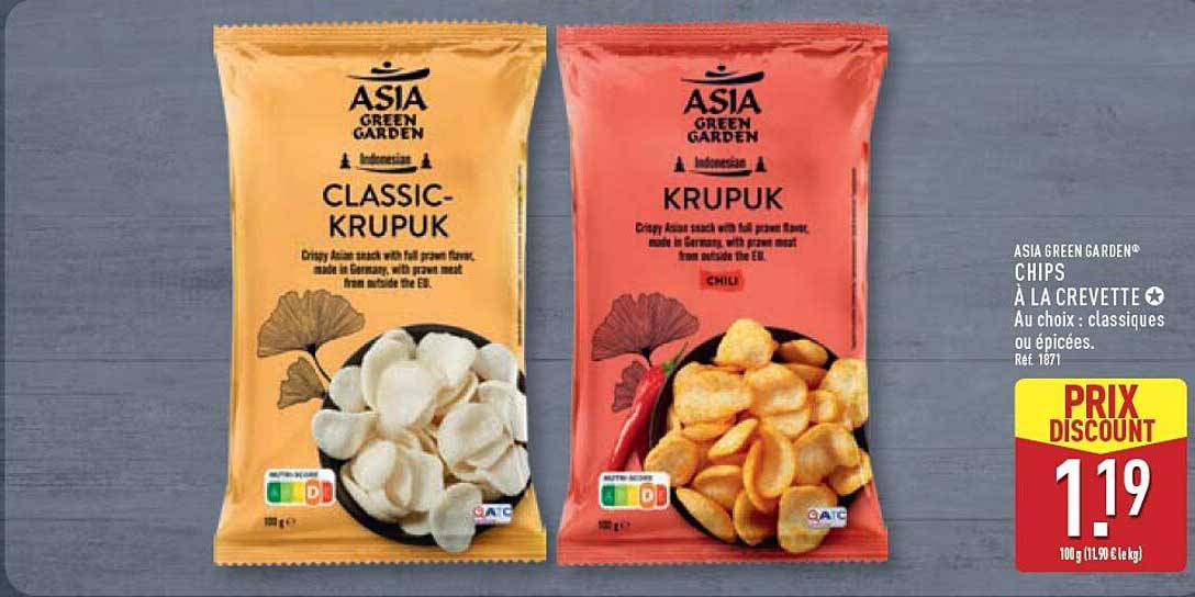 ASIA GREEN GARDEN CHIPS À LA CREVETTE