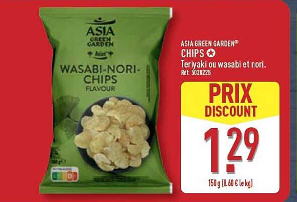 ASIA GREEN GARDEN® CHIPS Teriyaki ou wasabi et nori.