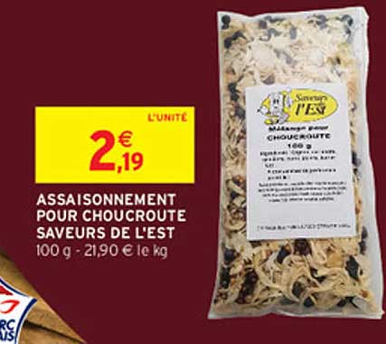 ASSAISONNEMENT POUR CHOUCROUTE SAVEURS DE L'EST