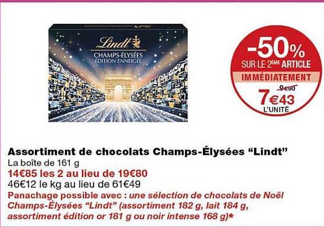 Assortiment de chocolats Champs-Élysées “Lindt”