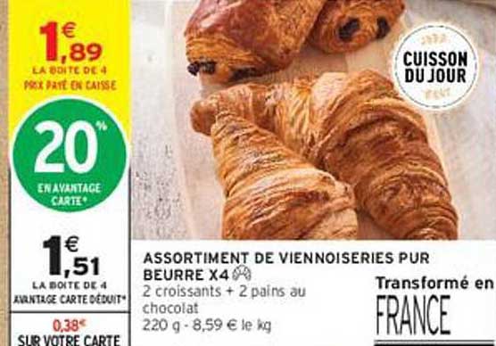ASSORTIMENT DE VIENNOISERIES PUR BEURRE x4
