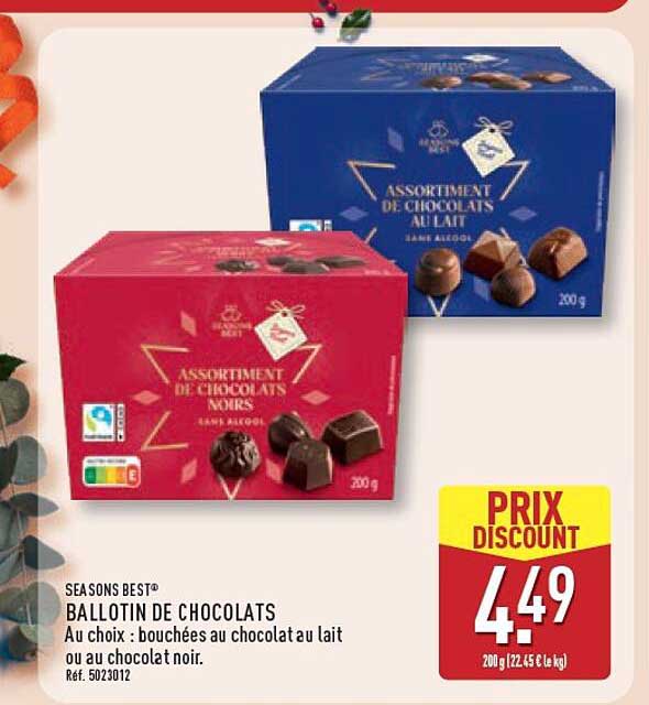 BALLLOTIN DE CHOCOLATS