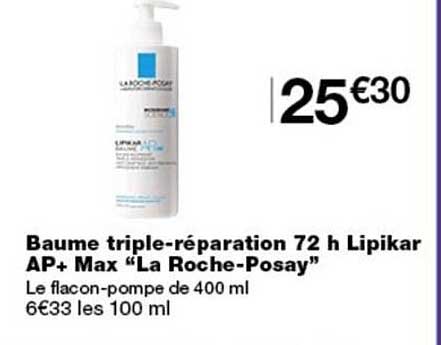 Baume triple-réparation 72 h Lipikar AP+ Max “La Roche-Posay”