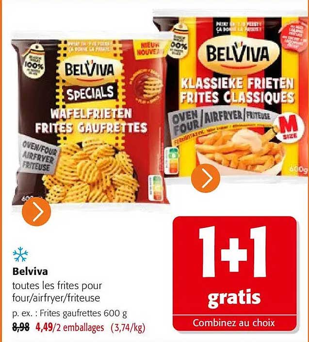 Belviva toutes les frites pour four/airfryer/friteuse