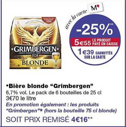 Bière blonde “Grimbergen”