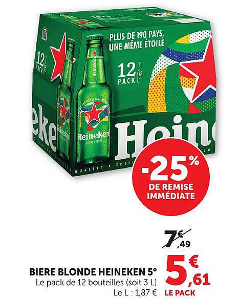 BIERE BLONDE HEINEKEN 5°