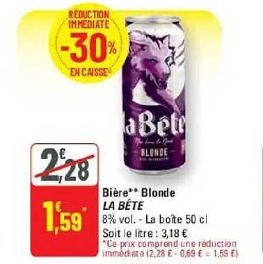 Bière** Blonde LA BÊTE