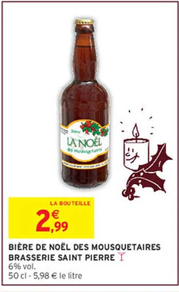 BIÈRE DE NOËL DES MOUSQUETAIRES BRASSERIE SAINT PIERRE